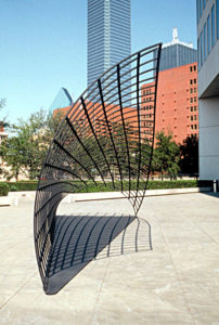 STEEL WAVE 12 ft x 30 ft x 9 ft painted steel Commissioned for the Sun and Star Japan Festival, Dallas, TX, by A.H. Belo Corporation Foundation..