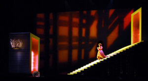 PALACE OF BABYLON WITH ANNA SHAFAJINSKAIA AS ABIGAILLEwith Zelijko Lucic as Nabucco and Anna Shafajinskaia as Abigaille.
www.DallasArtsRevue photograph by J.R. Compton
NABUCCO by Verdi, sets and costume design by Tom Orr and Frances Bagley for the 50th Anniversary season of the Dallas Opera. PALACE OF BABYLON WITH ANNA SHAFAJINSKAIA AS ABIGAILLE with Zelijko Lucic as Nabucco and Anna Shafajinskaia as Abigaille. www.DallasArtsRevue photograph by J.R. Compton NABUCCO by Verdi, sets and costume design by Tom Orr and Frances Bagley for the 50th Anniversary season of the Dallas Opera.